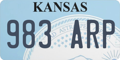 KS license plate 983ARP
