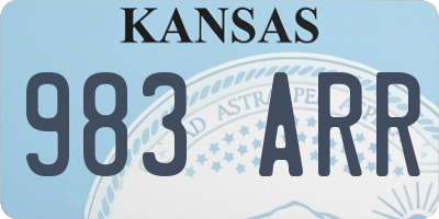 KS license plate 983ARR