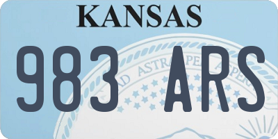 KS license plate 983ARS