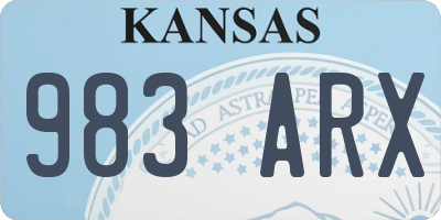 KS license plate 983ARX