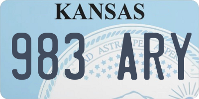 KS license plate 983ARY