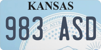 KS license plate 983ASD