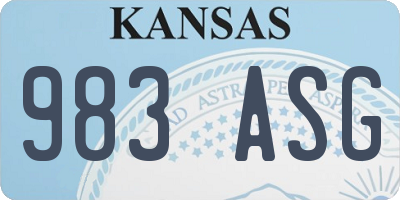 KS license plate 983ASG