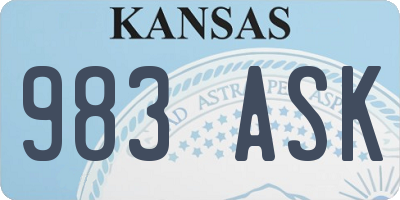 KS license plate 983ASK