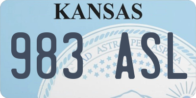 KS license plate 983ASL