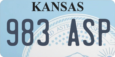 KS license plate 983ASP