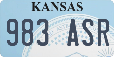 KS license plate 983ASR