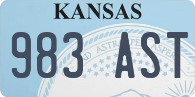 KS license plate 983AST