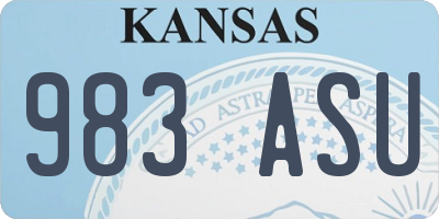 KS license plate 983ASU