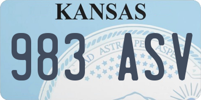 KS license plate 983ASV