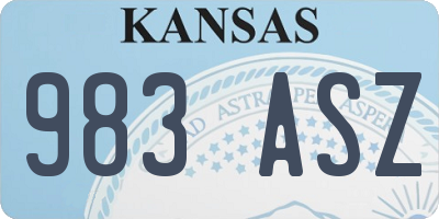 KS license plate 983ASZ