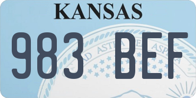 KS license plate 983BEF