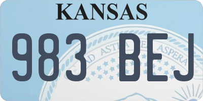 KS license plate 983BEJ