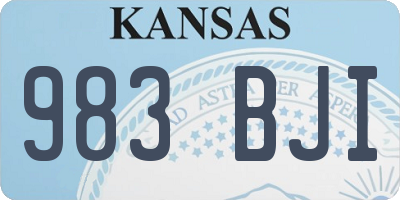 KS license plate 983BJI