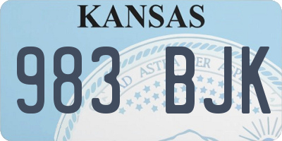 KS license plate 983BJK