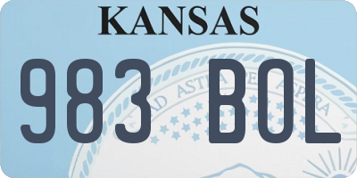 KS license plate 983BOL