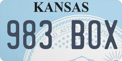 KS license plate 983BOX