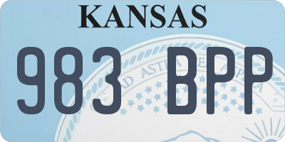 KS license plate 983BPP