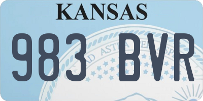 KS license plate 983BVR