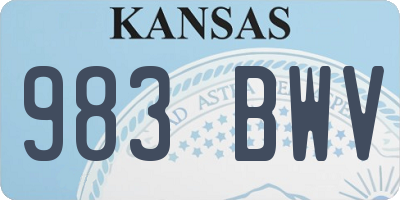 KS license plate 983BWV