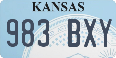 KS license plate 983BXY