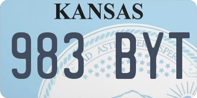 KS license plate 983BYT