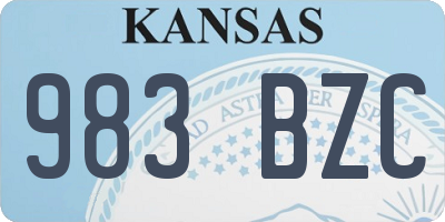 KS license plate 983BZC