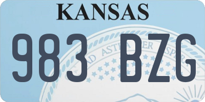 KS license plate 983BZG