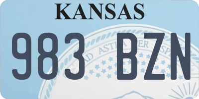 KS license plate 983BZN