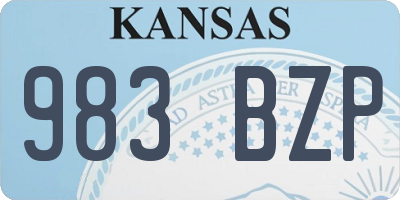 KS license plate 983BZP