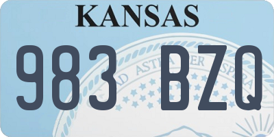 KS license plate 983BZQ