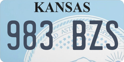 KS license plate 983BZS