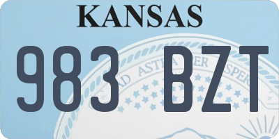 KS license plate 983BZT