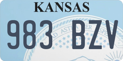 KS license plate 983BZV