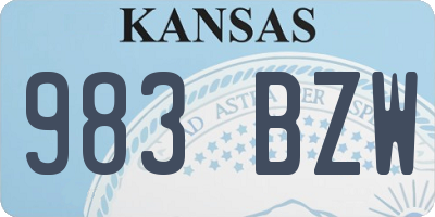 KS license plate 983BZW
