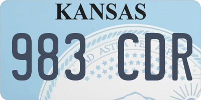 KS license plate 983CDR