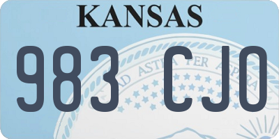 KS license plate 983CJO