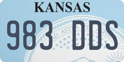KS license plate 983DDS