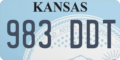 KS license plate 983DDT