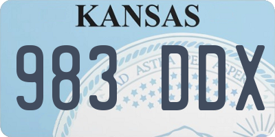 KS license plate 983DDX