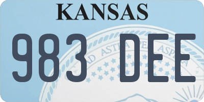 KS license plate 983DEE