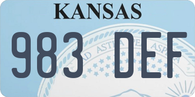 KS license plate 983DEF