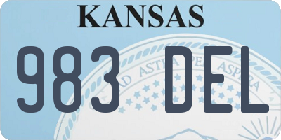 KS license plate 983DEL