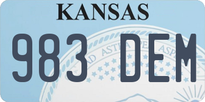 KS license plate 983DEM