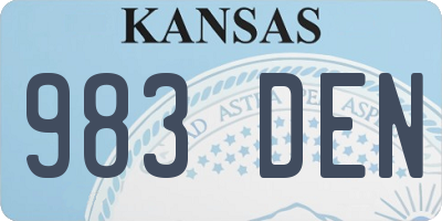 KS license plate 983DEN