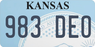 KS license plate 983DEO