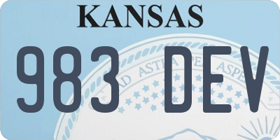 KS license plate 983DEV