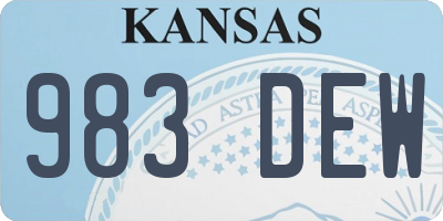 KS license plate 983DEW