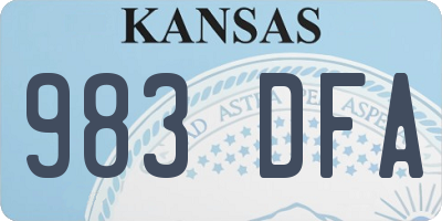 KS license plate 983DFA