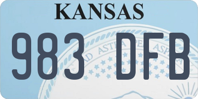KS license plate 983DFB
